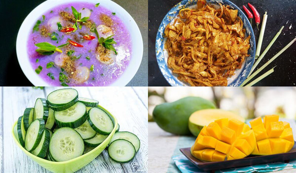 Bữa ăn detox ngày 7 gồm xoài, mì xào, canh dền