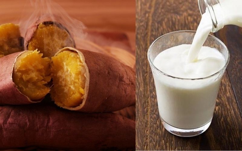 Khoai lang và sữa đậu nành