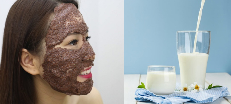 Đắp mặt nạ hạt ngũ hoa cùng sữa tươi