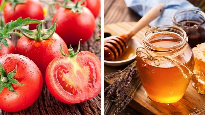 Đắp mặt nạ cà chua và mật ong