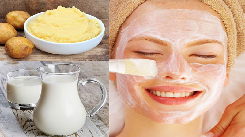 Đắp mặt nạ sữa tươi khoai tây
