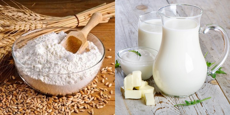 Đắp mặt nạ sữa tươi cám gạo