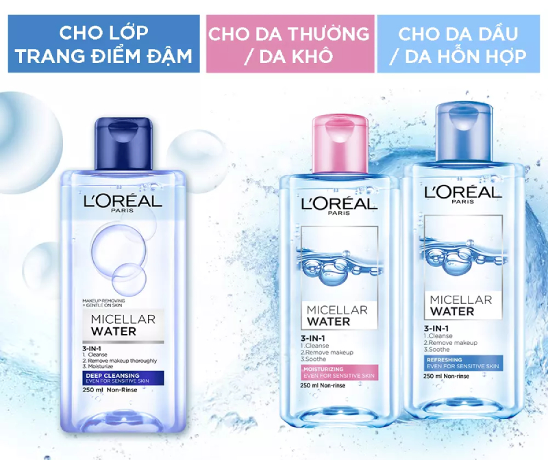 Nước tẩy trang không cồn L’Oreal
