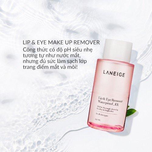 Nước tẩy trang Laneige Lip & Eye Remover Waterproof được bình chọn là “Tẩy trang mắt môi tốt nhất” trên show làm đẹp Get It Beauty của Hàn Quốc