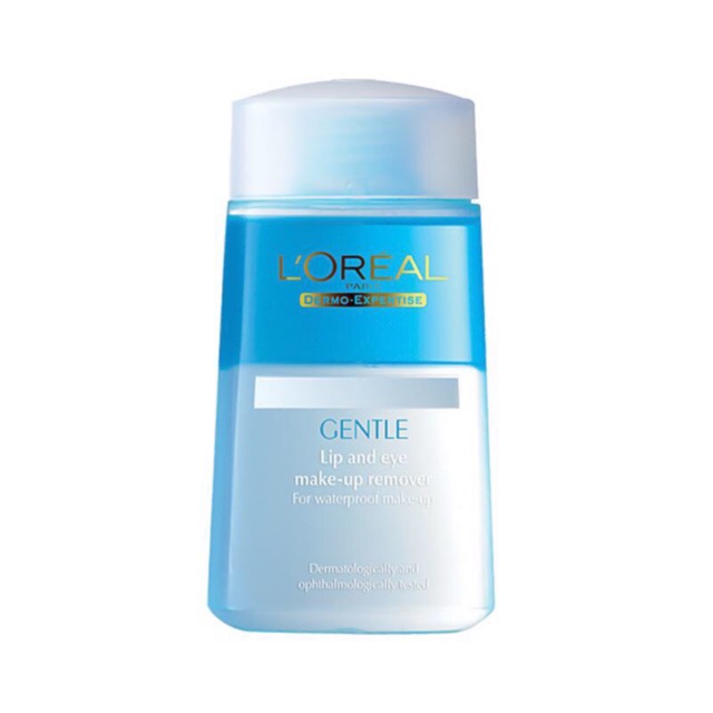 Nước tẩy trang mắt môi L'oréal Gentle Lip And Eye Make Up Remover là sản phẩm tẩy trang dành da nhạy cảm được yêu thích nhất của hãng. Nguồn. Internet